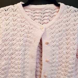 pretty pink vintage scalloped hem cardigan M/L